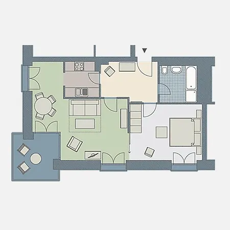 Kaiservillen - Mit 1 Schlafzimmer Und Balkon D112